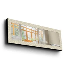 Veggspeil-Dekorspeil 40x120 cm Beige/Hvit