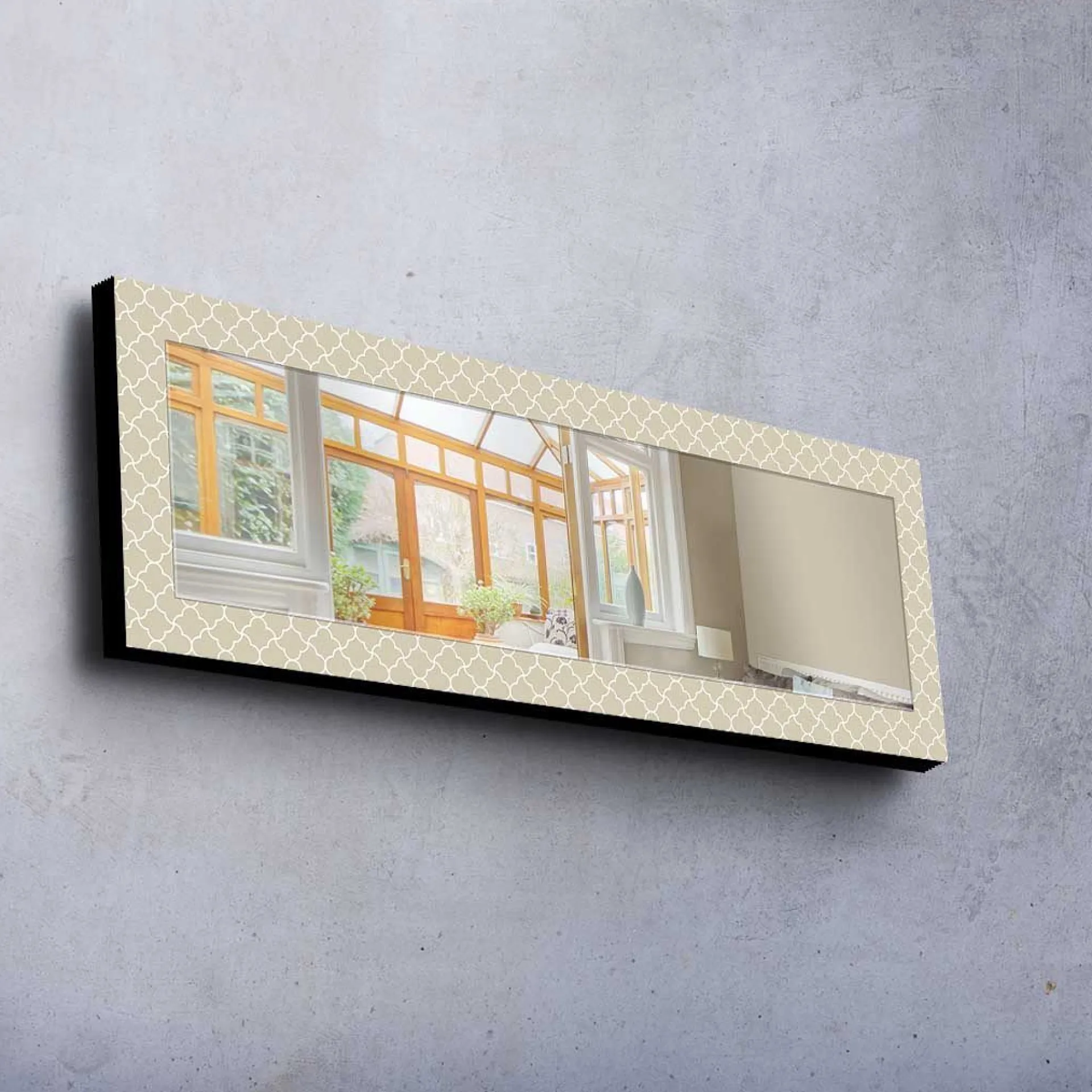 Veggspeil-Dekorspeil 40x120 cm Beige/Hvit