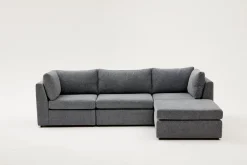 Sofa Med Sjeselong-Deliones Hjørnesofa 3-seter Grey