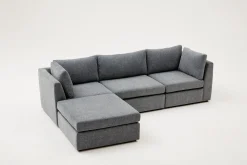 Sofa Med Sjeselong-Deliones Hjørnesofa 3-seter Grey
