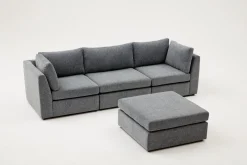 Sofa Med Sjeselong-Deliones Hjørnesofa 3-seter Grey