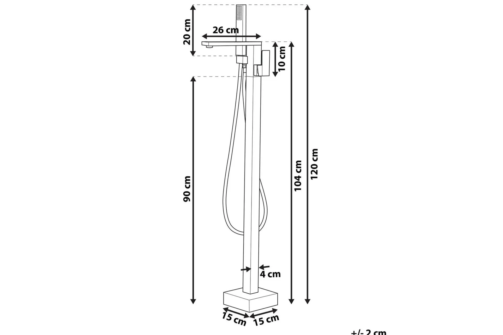 Dellana Badekararmatur Frittstående