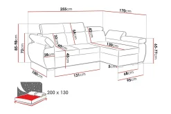 Sovesofaer-Denegal 3-seters Hjørnesovesofa Lysegrå