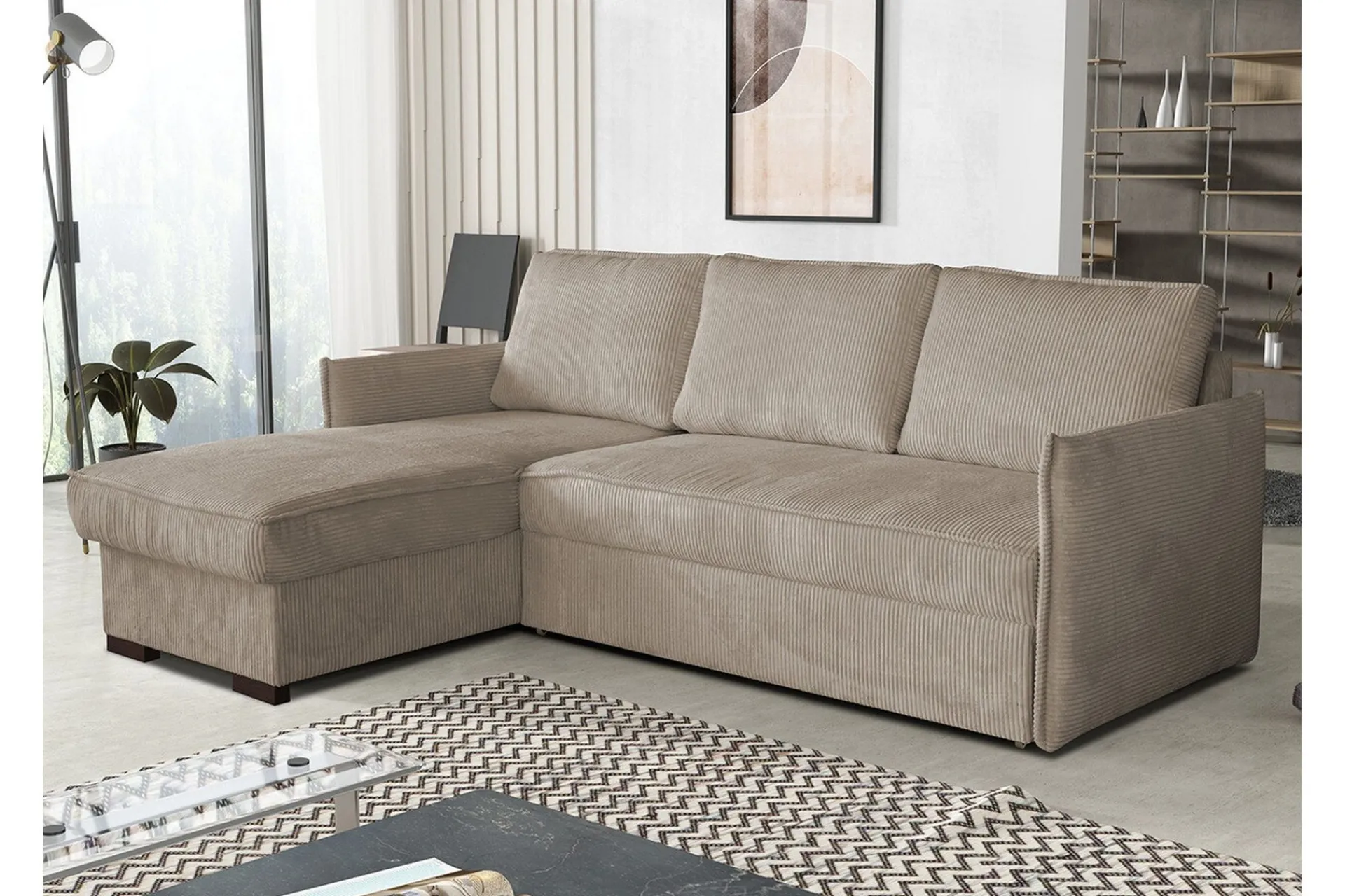 Sovesofaer-Denegal 3-seters Hjørnesovesofa Beige