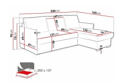 Sovesofaer-Denegal 3-seters Hjørnesovesofa Beige