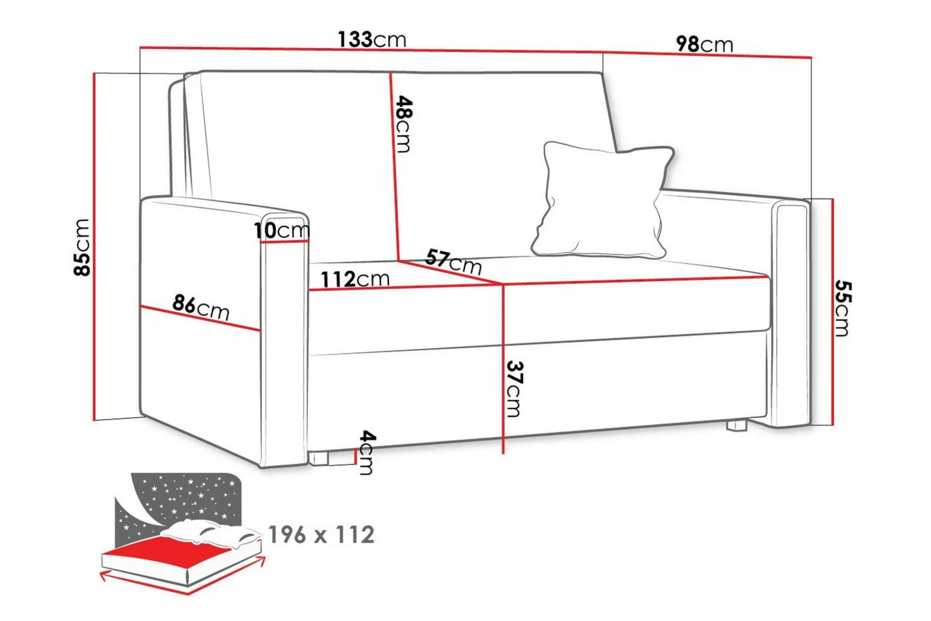 Sovesofaer-Denegal 2-seters Sovesofa Beige