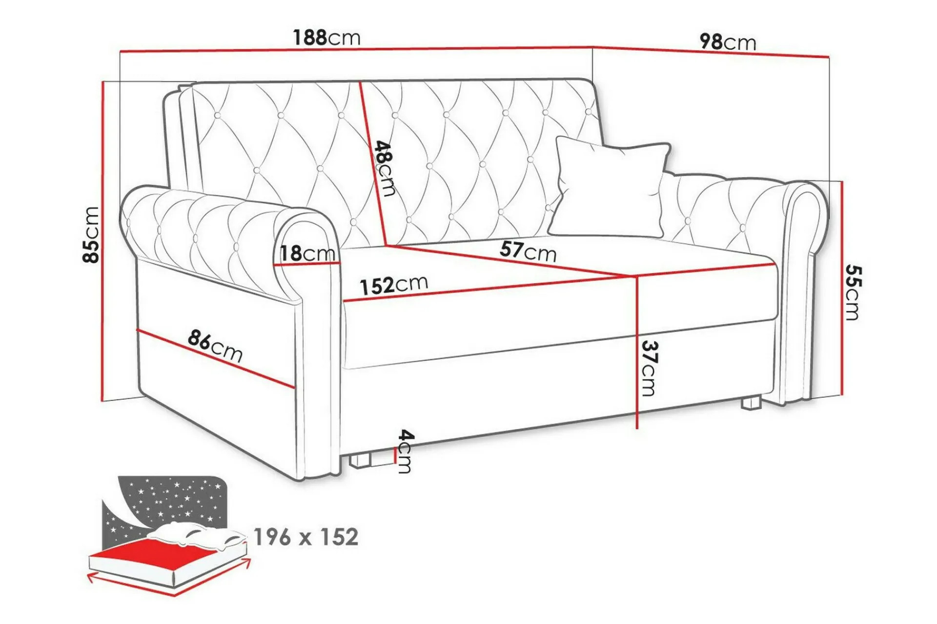 Sovesofaer-Denegal 2-seters Sovesofa Beige