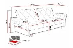 Sovesofaer-Denegal 3-seters Sovesofa Mørkeblå