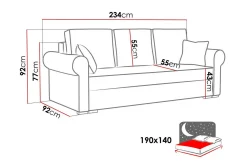 Sovesofaer-Denegal 3-sits Bäddsoffa Beige