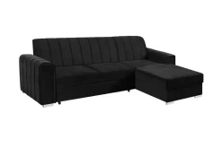 Sovesofaer-Denegal 3-sits Hörnbäddsoffa Black Svart