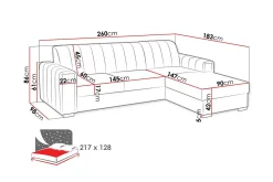 Sovesofaer-Denegal 3-sits Hörnbäddsoffa Black Svart
