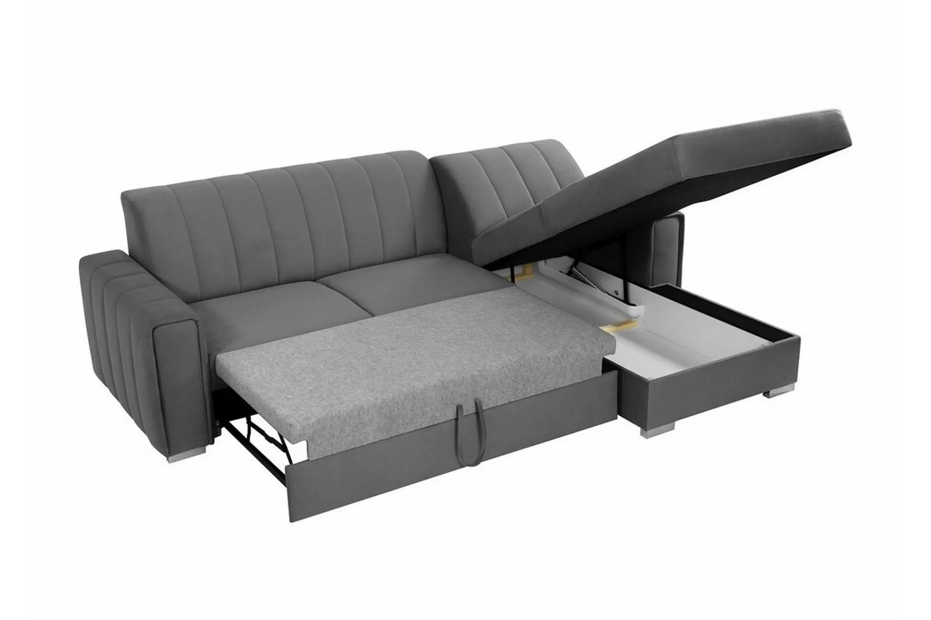 Sovesofaer-Denegal 3-sits Hörnbäddsoffa Black Svart
