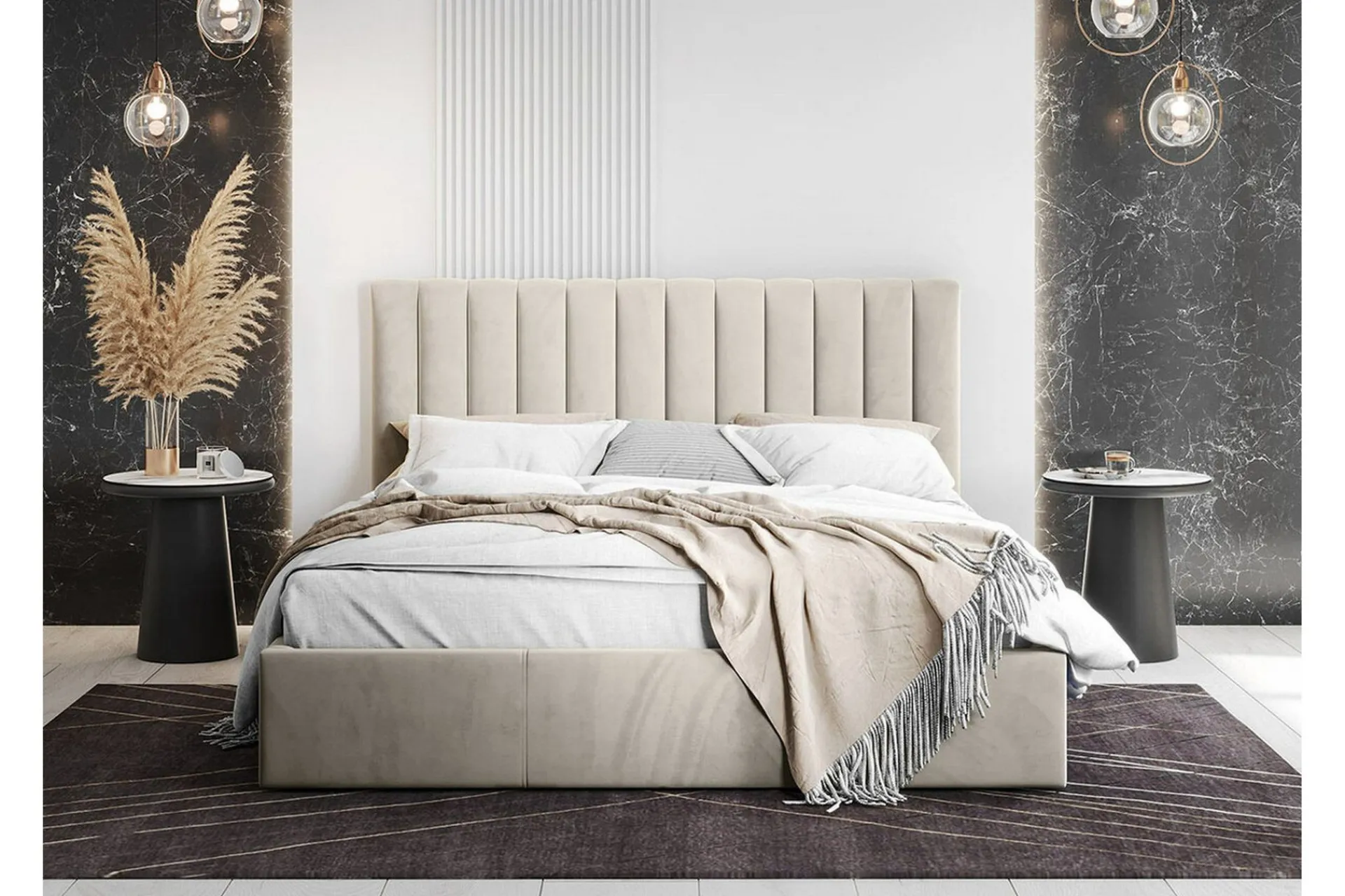 Sengeramme & Sengestamme-Derry Sengeramme med oppbevaring 180x200 cm Cream