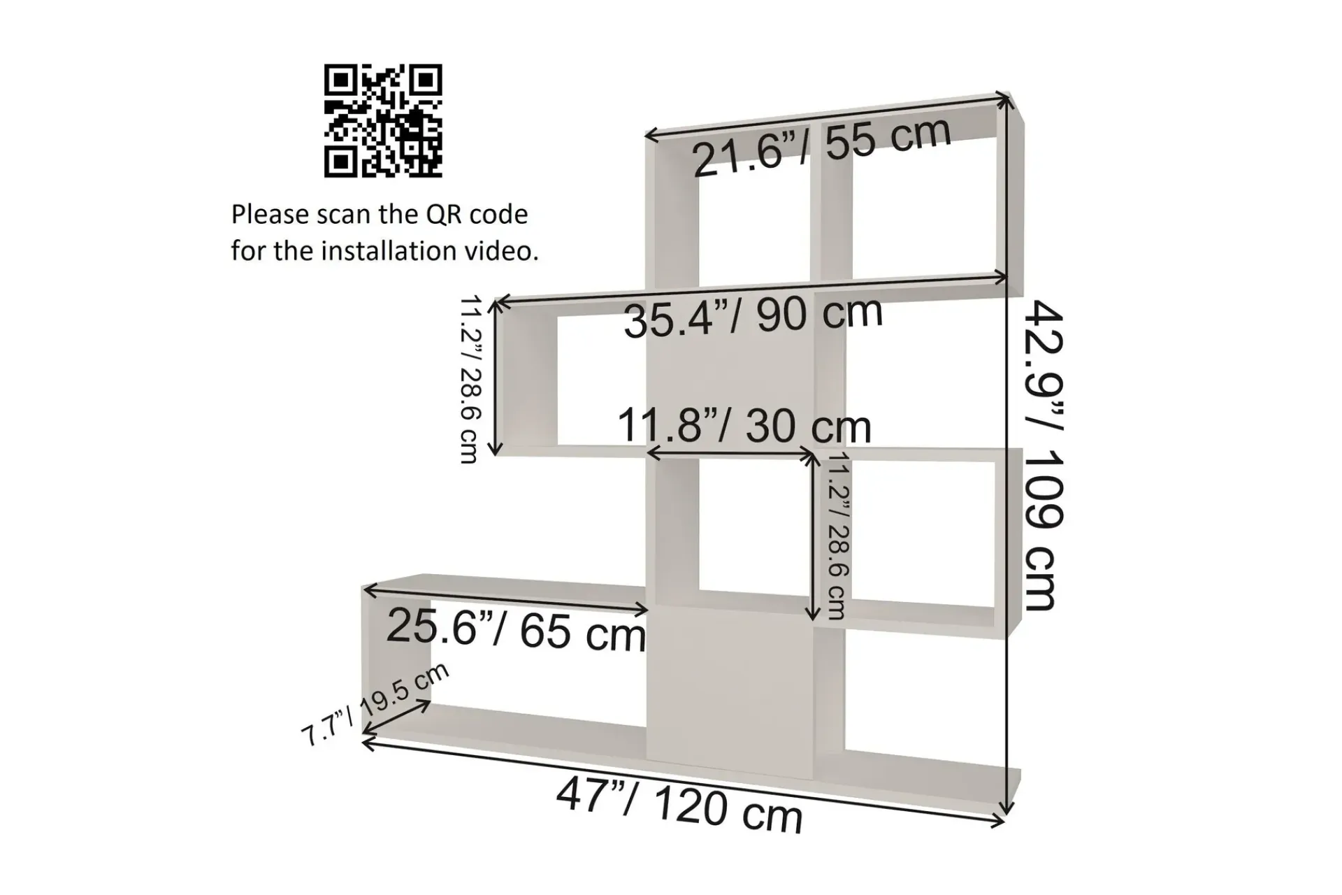 Bokhylle-Desgrar Bokhylle 120x109 cm Hvit