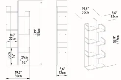 Desgrar Bokhylle 50x173 cm