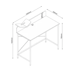 Kontorbord-Desk HOME4YOU ask / svart
