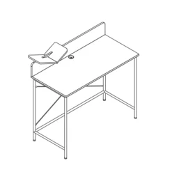 Kontorbord-Desk HOME4YOU ask / svart