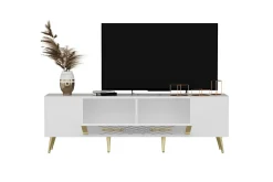 Tv-Benk & Mediabenk-Detas TV-benk 150x35 cm Hvit/Gull Vit/Guld