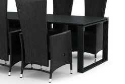 Comfort Garden Devon utendørs spisegruppe 210x100 cm med 6 Jenny spisestoler