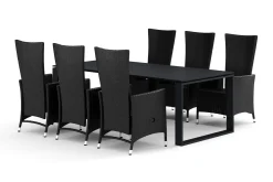 Comfort Garden Devon utendørs spisegruppe 210x100 cm med 6 Jenny spisestoler