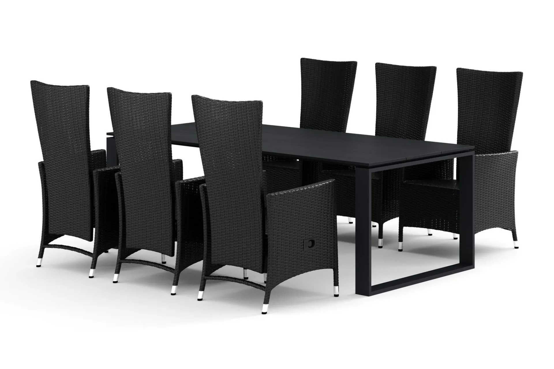 Comfort Garden Devon utendørs spisegruppe 210x100 cm med 6 Jenny spisestoler