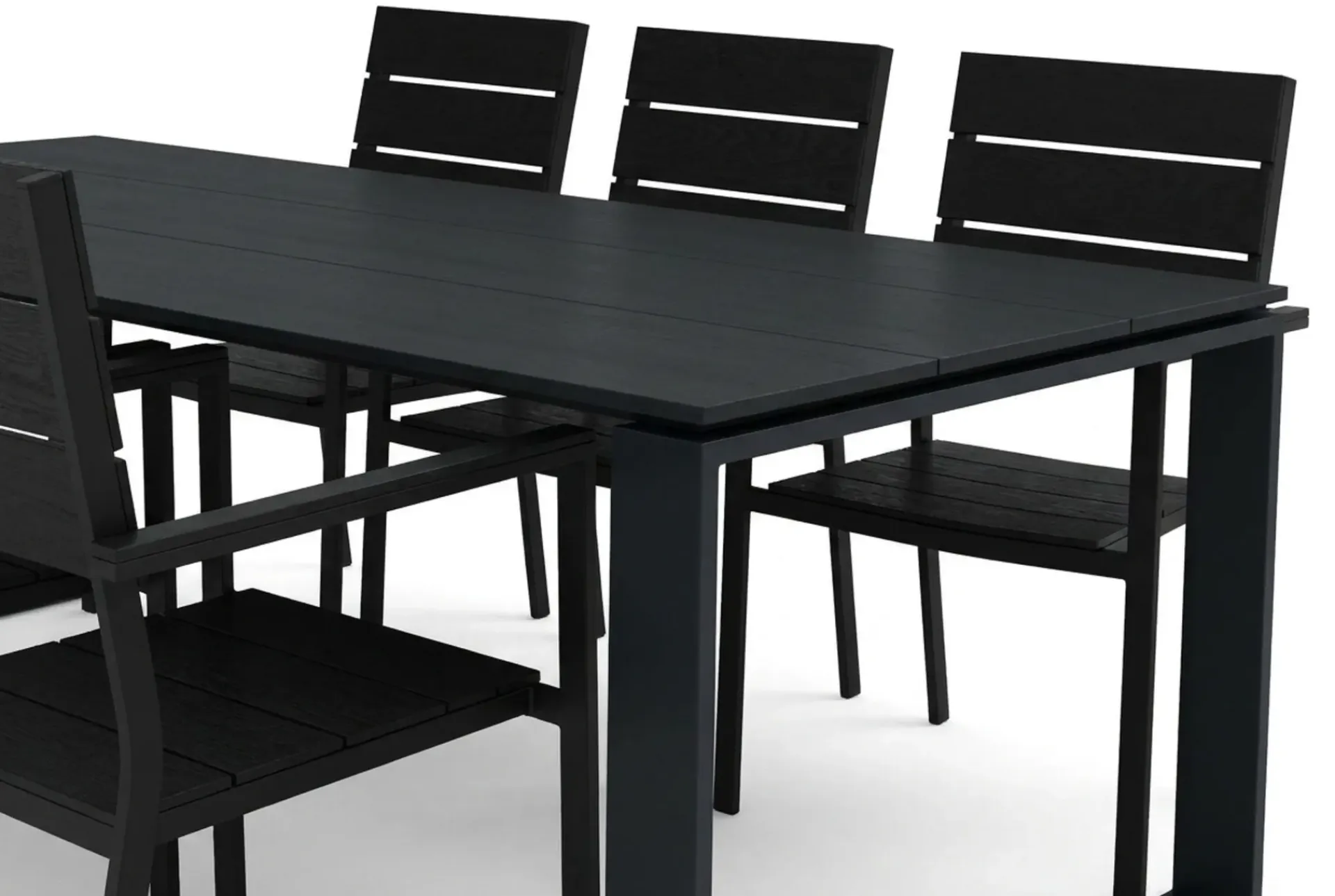 Comfort Garden Spisegrupper Hage-Devon utendørs spisegruppe 210x100 cm med 6 stablebare Tunis-stoler