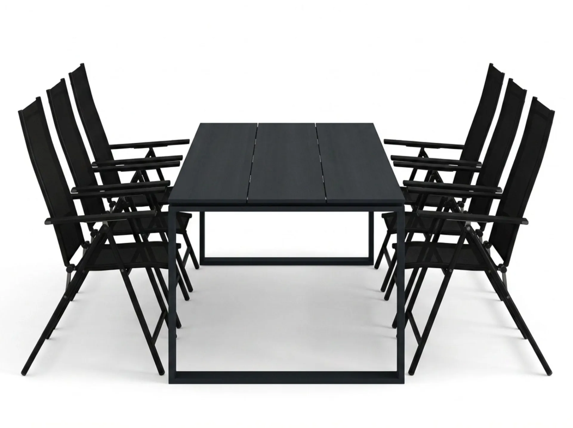Comfort Garden Spisegrupper Hage-Devon utendørs spisegruppe 210x100 cm med 6 Sanna regulerbare stoler