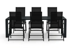 Comfort Garden Spisegrupper Hage-Devon utendørs spisegruppe 210x100 cm med 6 Sanna regulerbare stoler