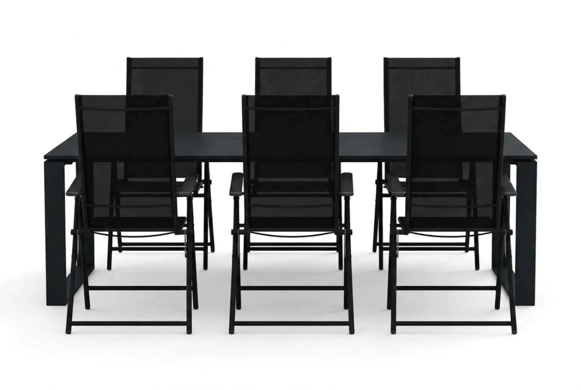 Comfort Garden Spisegrupper Hage-Devon utendørs spisegruppe 210x100 cm med 6 Sanna regulerbare stoler