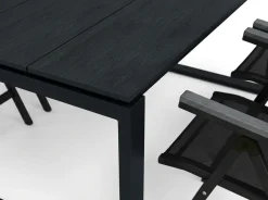 Comfort Garden Devon utendørs spisegruppe 210x100 cm med 6 Monaco Light regulerbare stoler