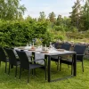 Comfort Garden Devon utendørs spisegruppe 210x100 cm med 6 Thor Light utestoler med armlener