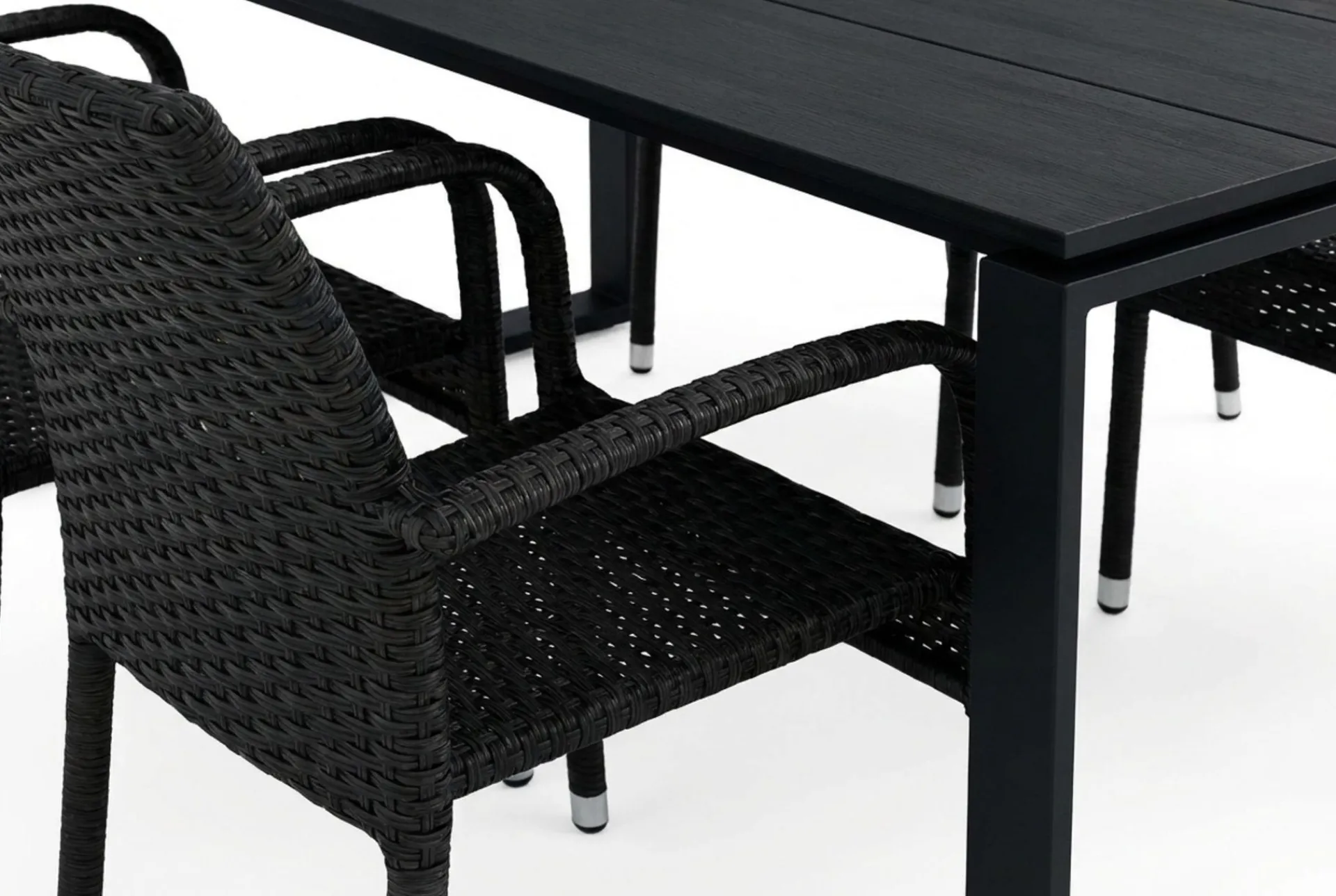 Comfort Garden Devon utendørs spisegruppe 210x100 cm med 6 Thor Light utestoler med armlener