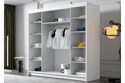 Garderober & Garderobesystem|Knaggerekke-Dianna Garderobe med Speil 200x215 cm Hvit