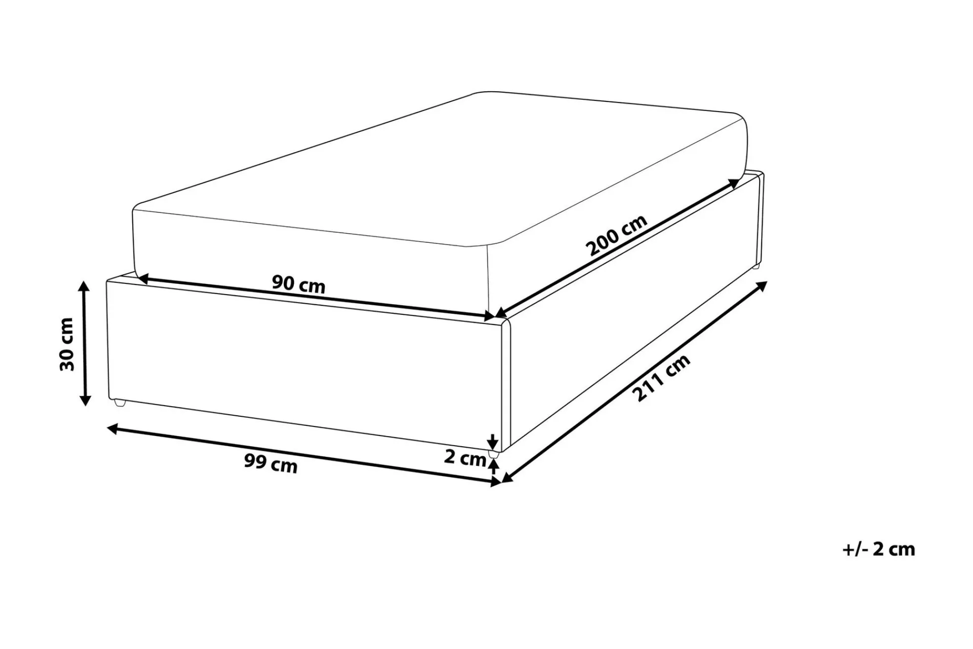 Bedly Dinan Dobbeltseng 90 | 200 cm