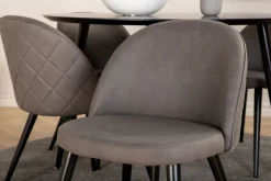 Venture Home Dipp Spisegruppe 115 cm Rund med 4 Velvet Stoler