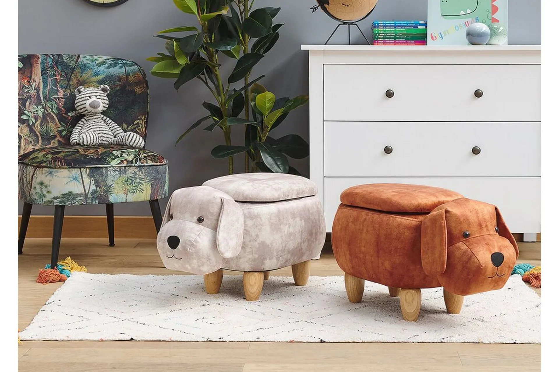 Sittemøbler Med Oppbevaring-Doggy Sittepuff med Oppbevaring Beige