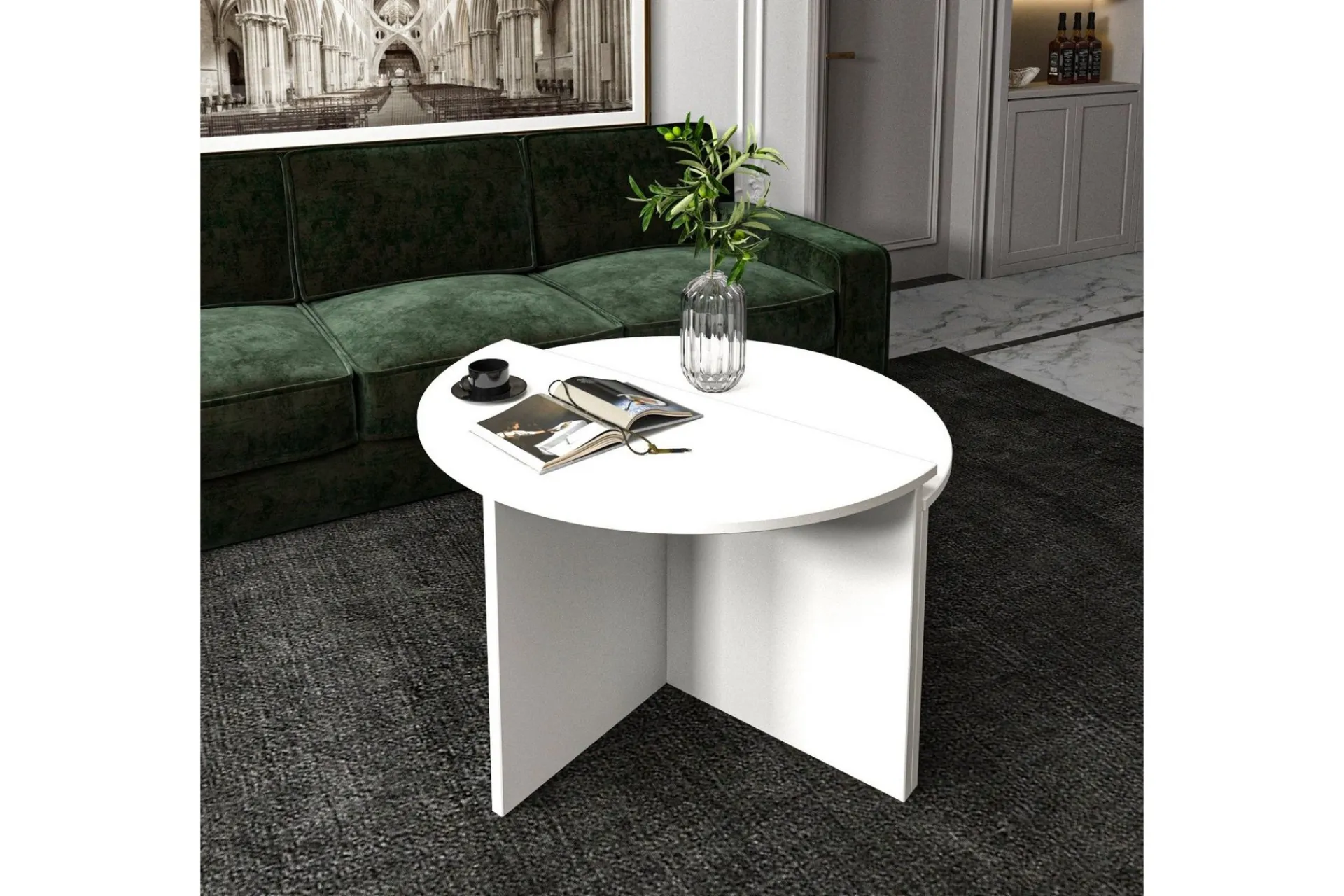 Avlastningsbord|Sofabord-Dolcer Sofabord 70 cm Hvit