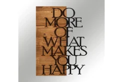 Skilt-Do More Of What Makes You Happy Veggdekor Svart/Valnøtt