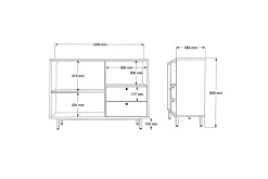 Kommode|Entrekommode-Donae Kommode 88 cm Hvit