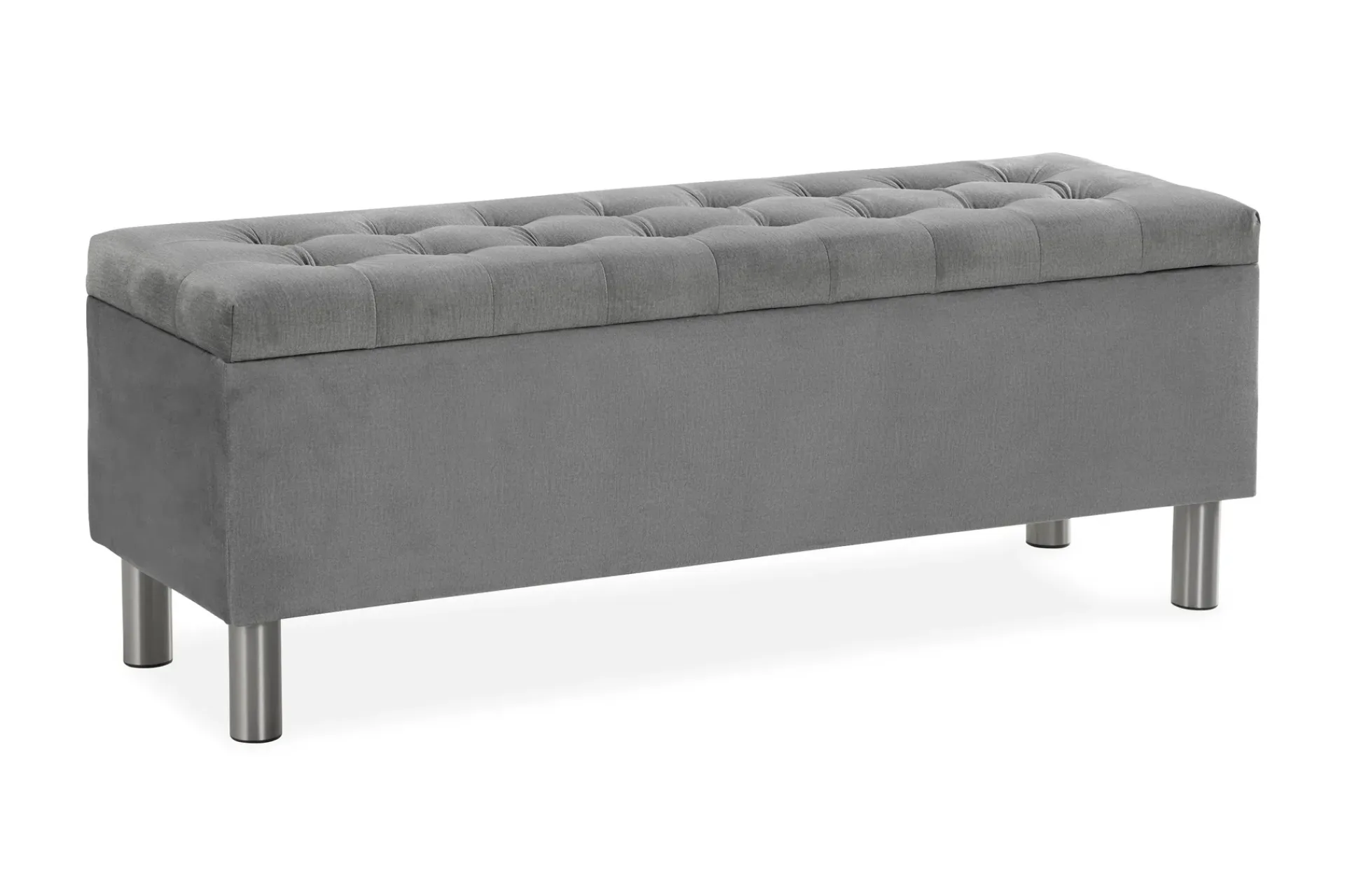 Sengetilbehør & Sengegavl-Donte Sengekiste 140 cm Square Grey
