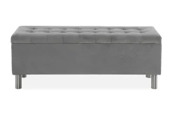Sengetilbehør & Sengegavl-Donte Sengekiste 140 cm Square Grey