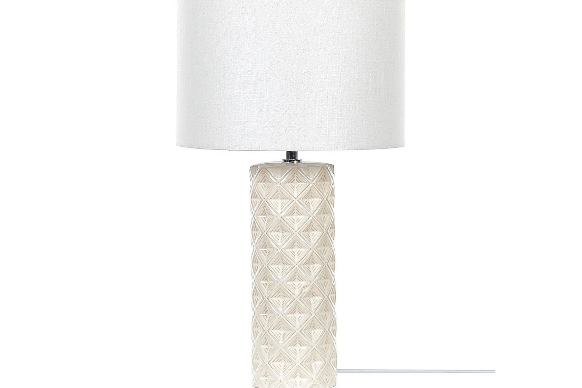 Nattbordslampe|Bordlampe-Dragonera Bordlampe 49 cm E27 Beige,Hvit
