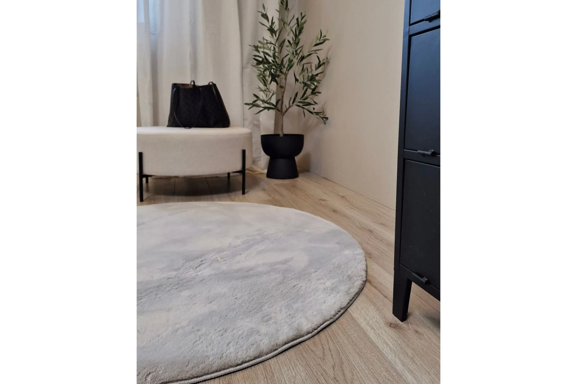KM Home Moderne Tepper-Dream Ryematte Grå 200 cm Rund Grey