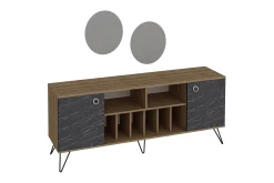 Sideboard & Skjenker-Dregrich Sidebord 180 cm Valnöt,Svart