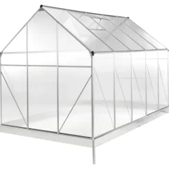 Dyrking|Drivhus-Drivhus for hage Apulia Sølv 315 cm Sølv/Transparent