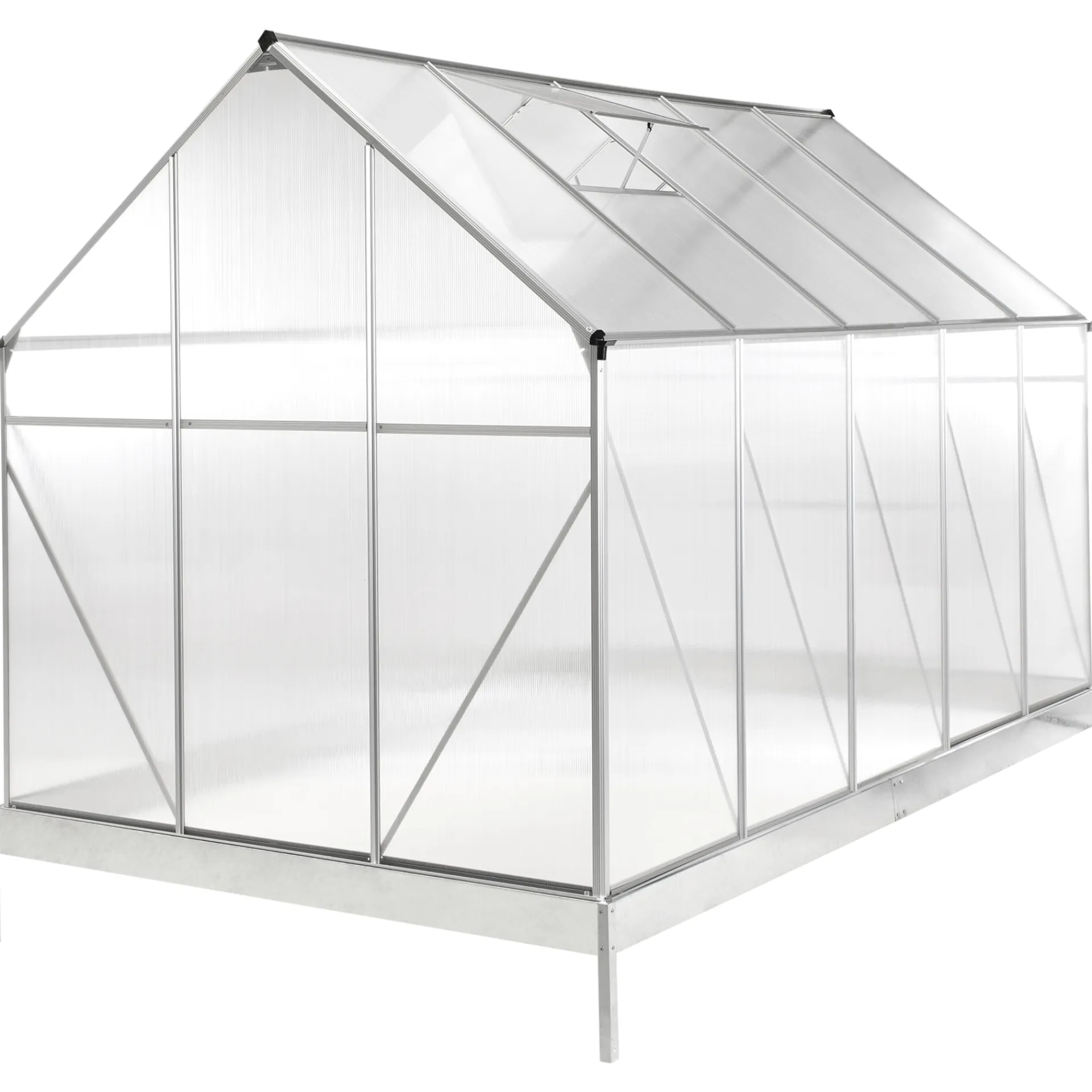 Dyrking|Drivhus-Drivhus for hage Apulia Sølv 315 cm Sølv/Transparent