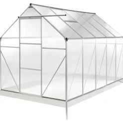 Dyrking|Drivhus-Drivhus for hage Apulia Sølv 315 cm Sølv/Transparent