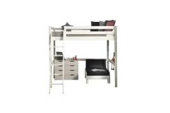 Barnemøbelsett-4 dørs kommode og sovesofa Pino Mezzanine 140 x 200 cm Hvit