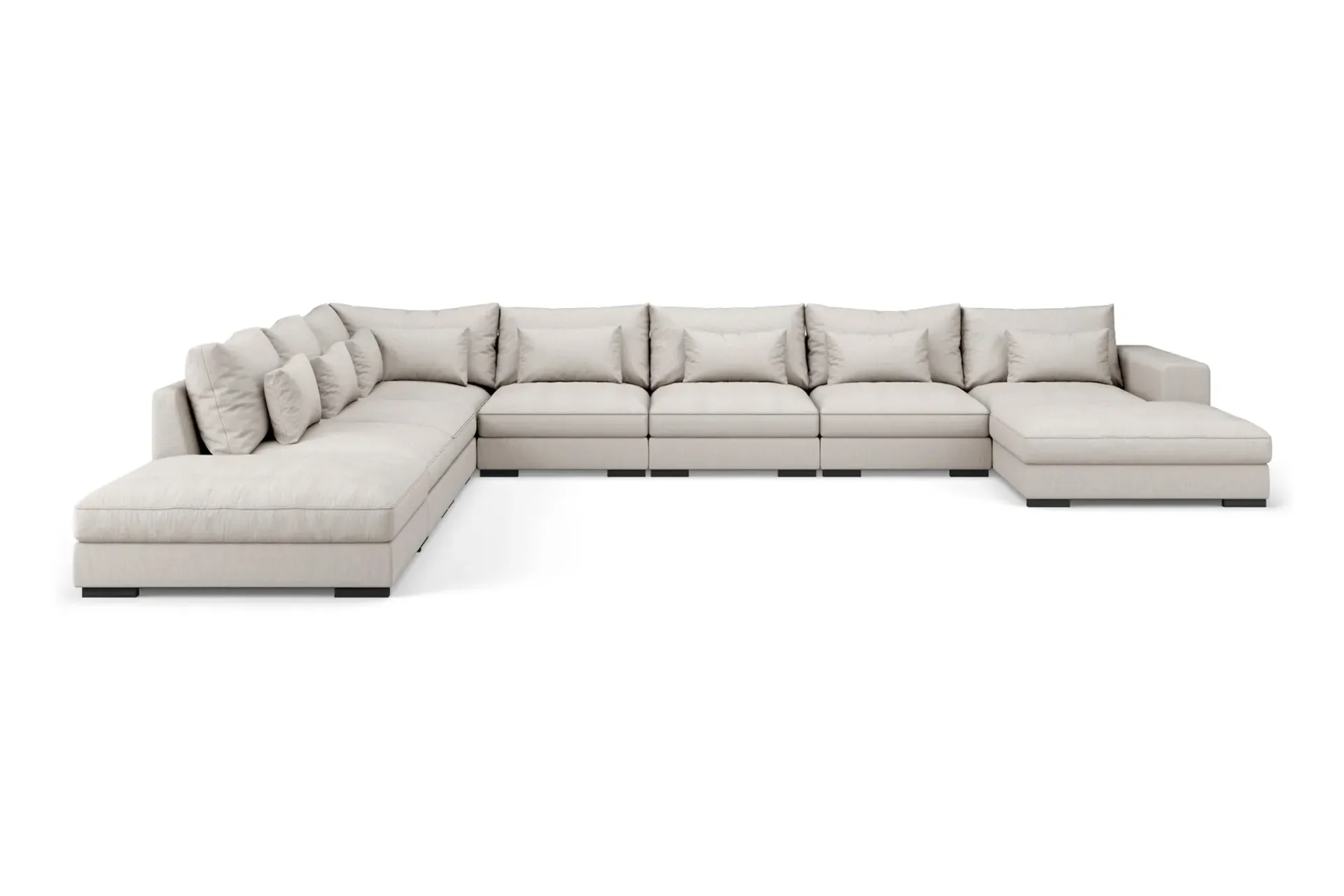 Scandinavian Choice U-Sofa-Dubai stor U-modulsofa byggbar med divan høyre ekstra dyp Beige