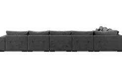 Scandinavian Choice Velour Sofa & Fløyel Sofa-Dubai stor U-modulsofa Large med divan høyre fløyel ekstra dyp Mørkegrå